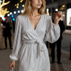 Sequin Wrap Dress