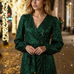 Sequin Wrap Dress