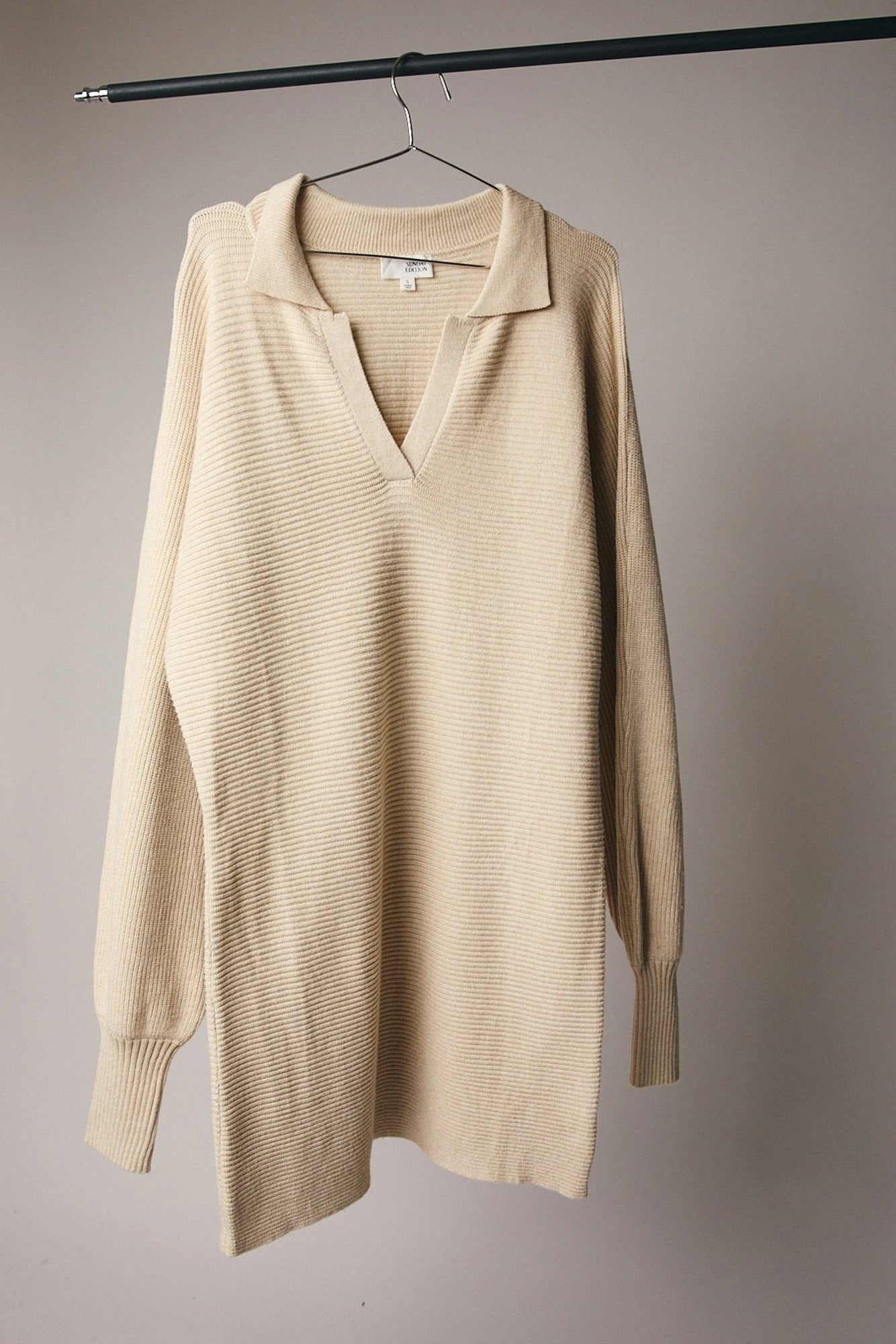 Kristin Collared Sweater Dress | Women's Fall and Winter Fashion | Thanksgiving and Holiday Outfit Inspo | Neutral | Long Sleeves | Mini | Layering