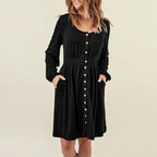 Love Kuza - Midnight Charm Button Dress