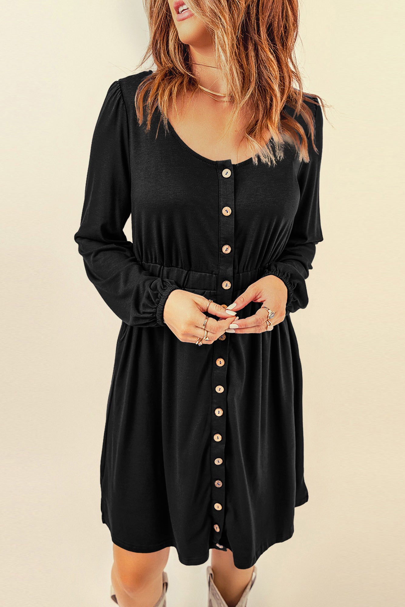 Love Kuza - Midnight Charm Button Dress