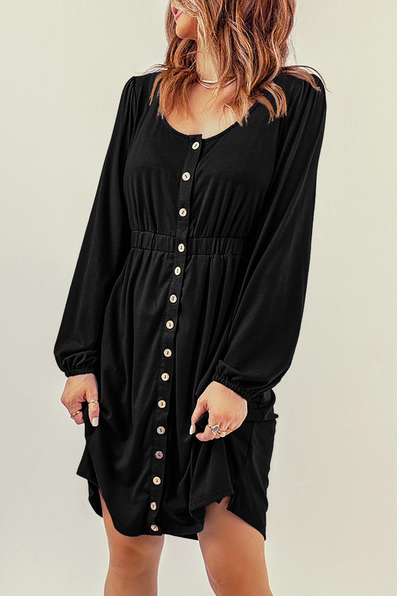 Love Kuza - Midnight Charm Button Dress
