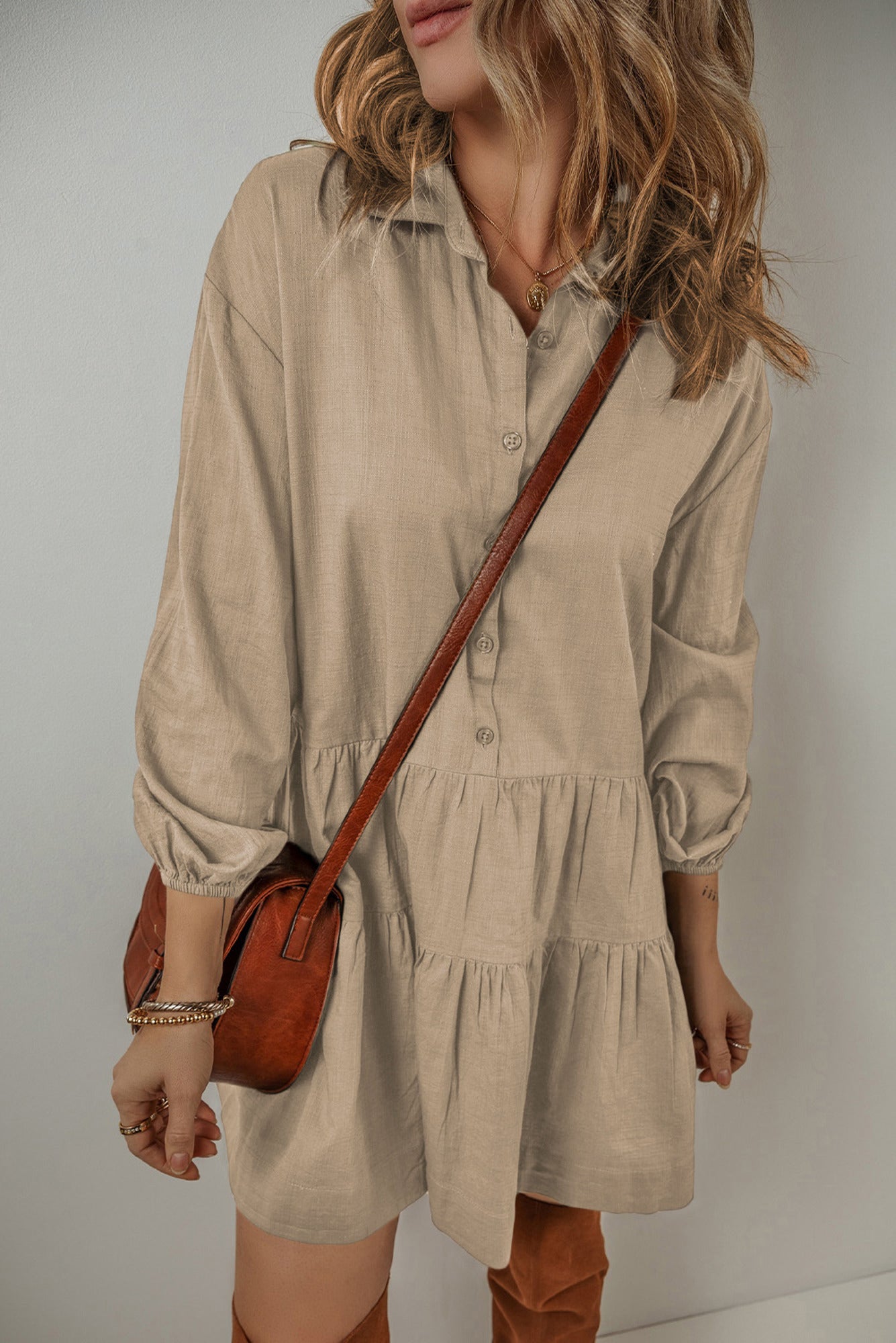 Love Kuza - Café au Lait Shirt Dress