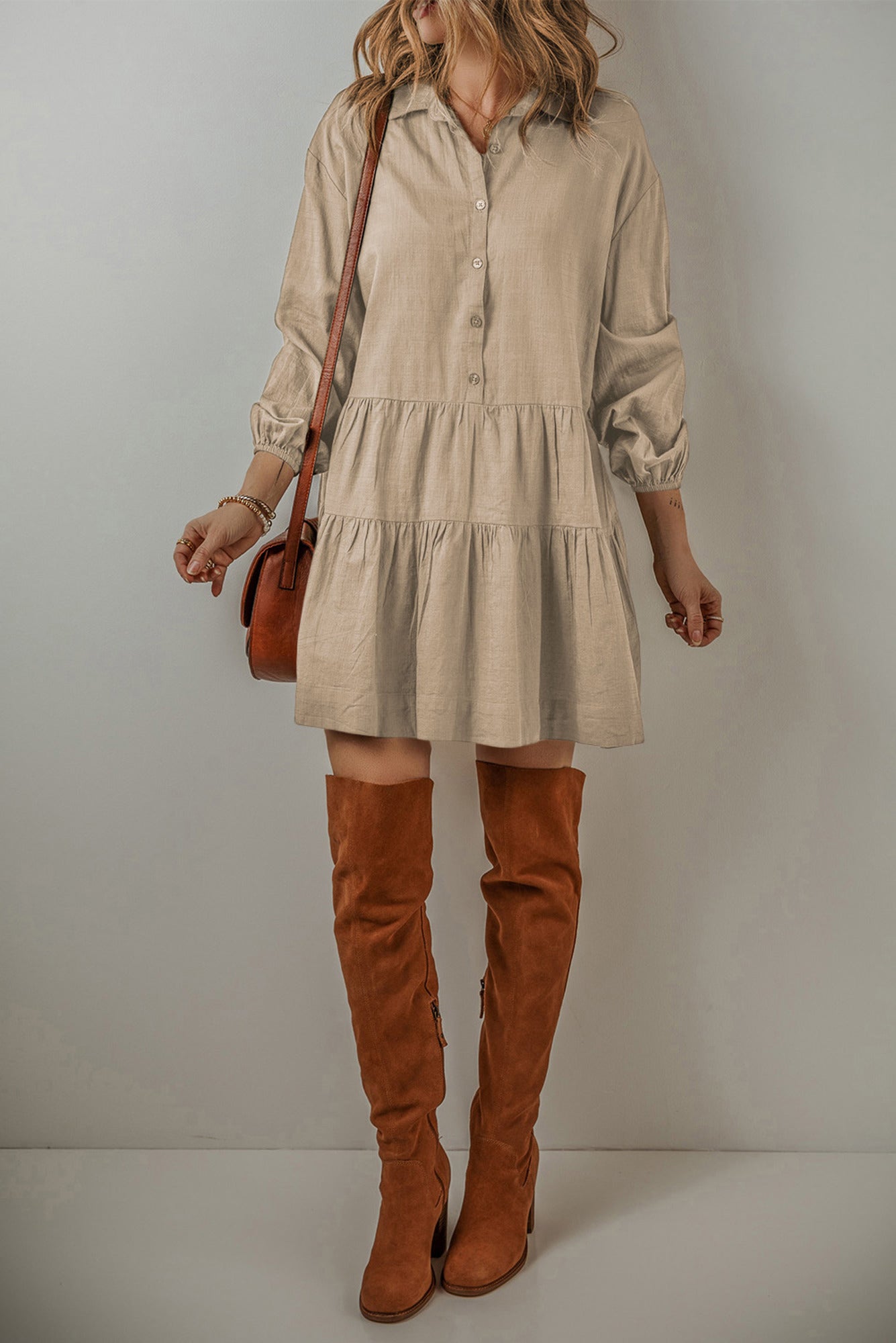 Love Kuza - Café au Lait Shirt Dress