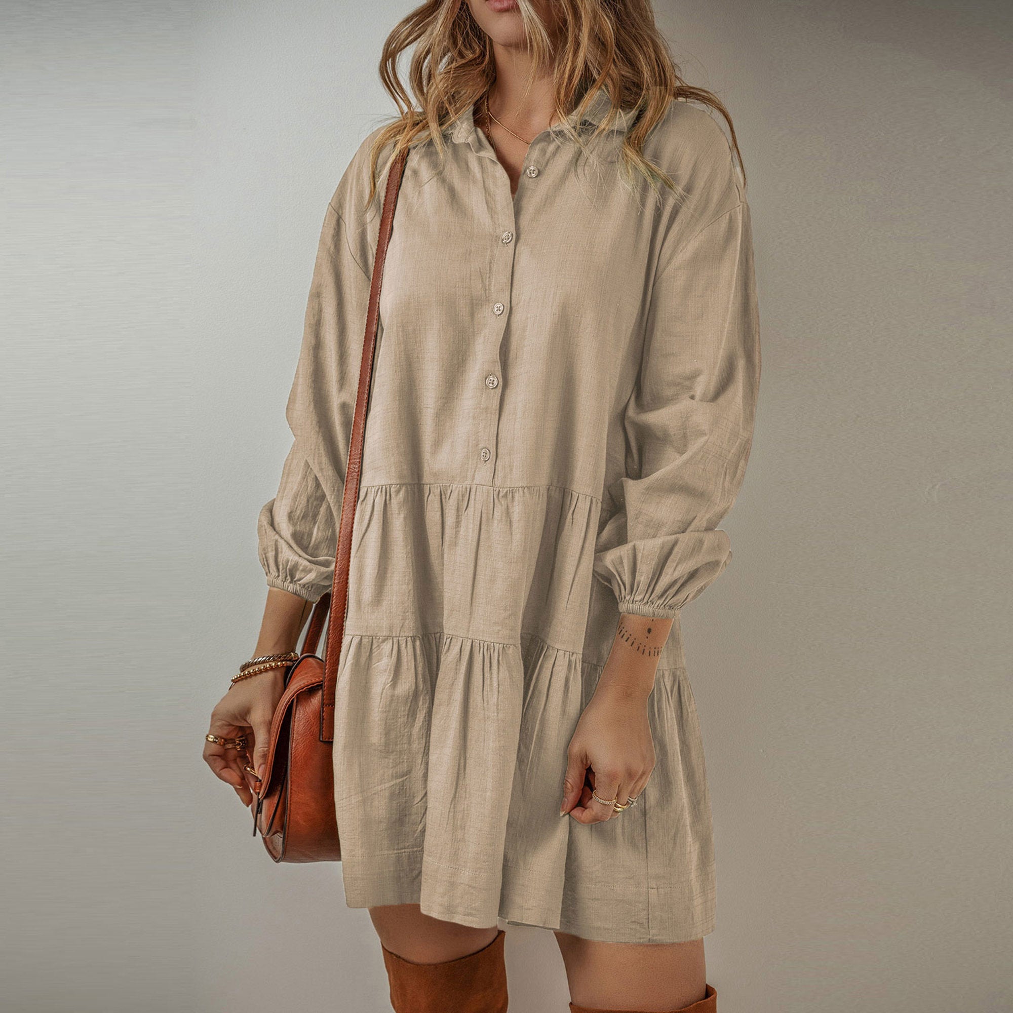 Love Kuza - Café au Lait Shirt Dress