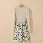 Love Kuza - Wild Muse Knit Dress Belted 1 Piece Dress (Top included)