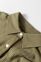 Love KuzZ -Olive Whisper Cotton Shirt Dress