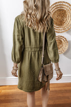 Love KuzZ -Olive Whisper Cotton Shirt Dress