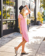 Scoop Hem Midi Pocket Dress