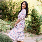 Chloe Women Smocked Floral Midi Dress SALE