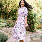 Chloe Women Smocked Floral Midi Dress SALE