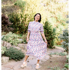 Chloe Women Smocked Floral Midi Dress SALE