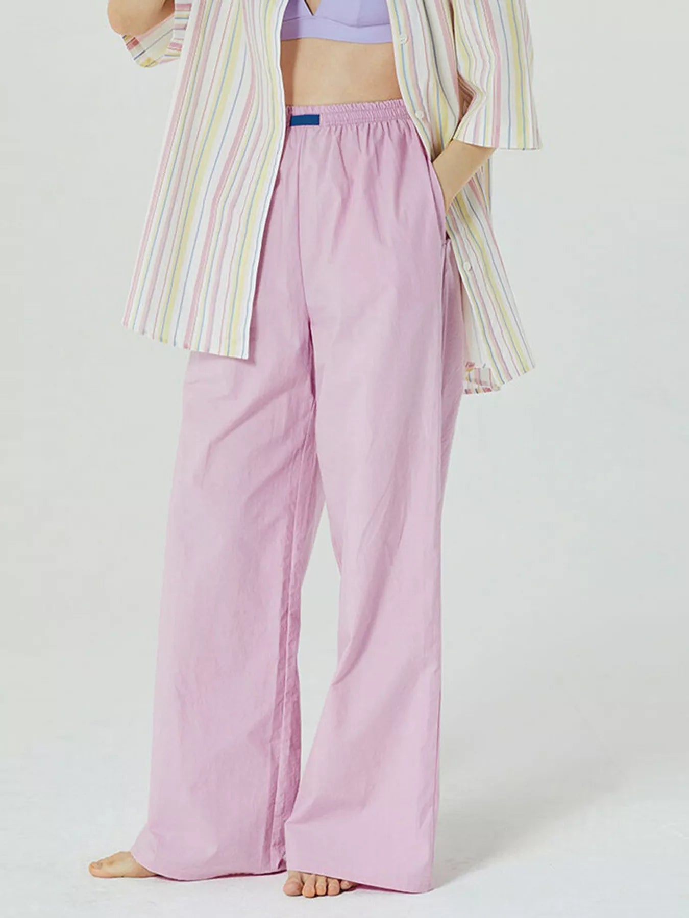 Elastic Waist Wide Leg Pants