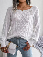 Cable Knit Round Neck Sweater