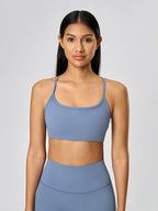Millennia Crisscross Back Scoop Neck Active Cami with Detachable Chest Pads