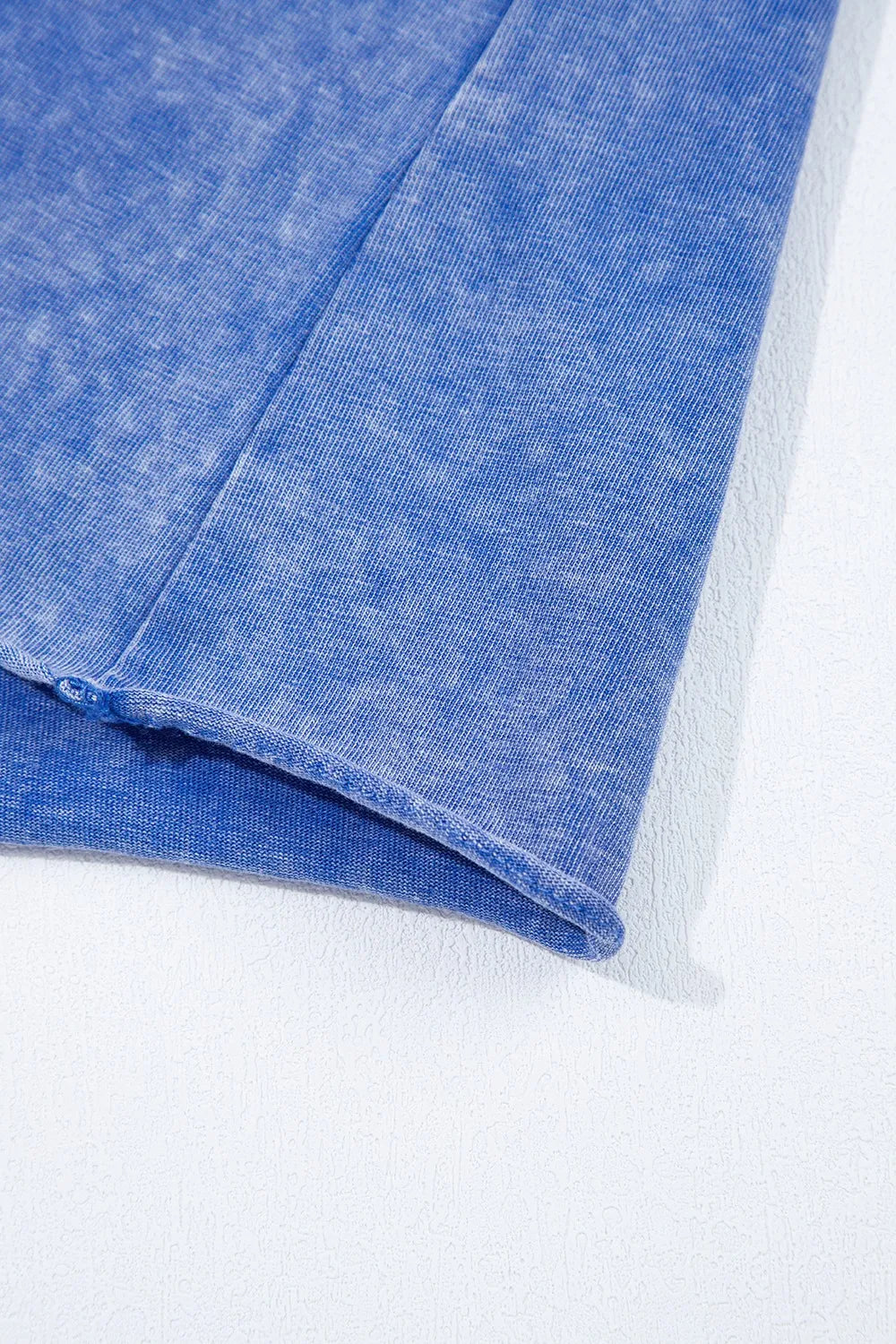 Acid Wash Star Patched Rolled Trim Top and Pants Set