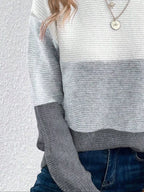 Color Block Long Sleeve Sweater