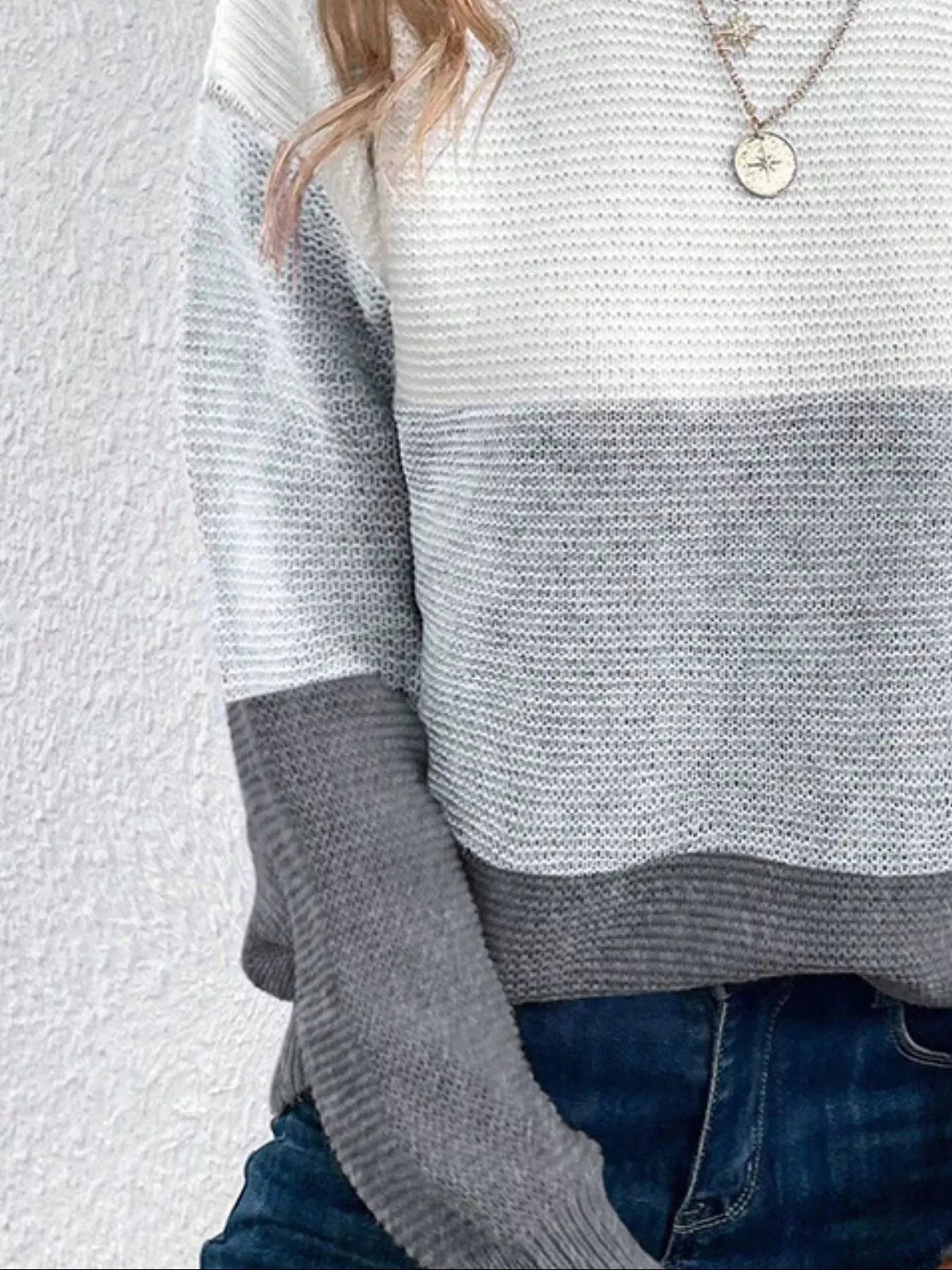 Color Block Long Sleeve Sweater