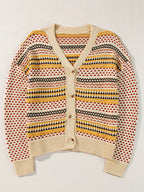 Vintage Patterned Button-Down Cardigan