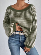 Striped Boat Neck Sweater