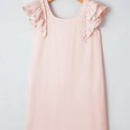 Abigail Textured Flutter Sleeve Bow Back Mini Dress
