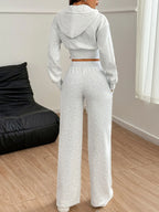 Zip Up Long Sleeve Top and Pants Set