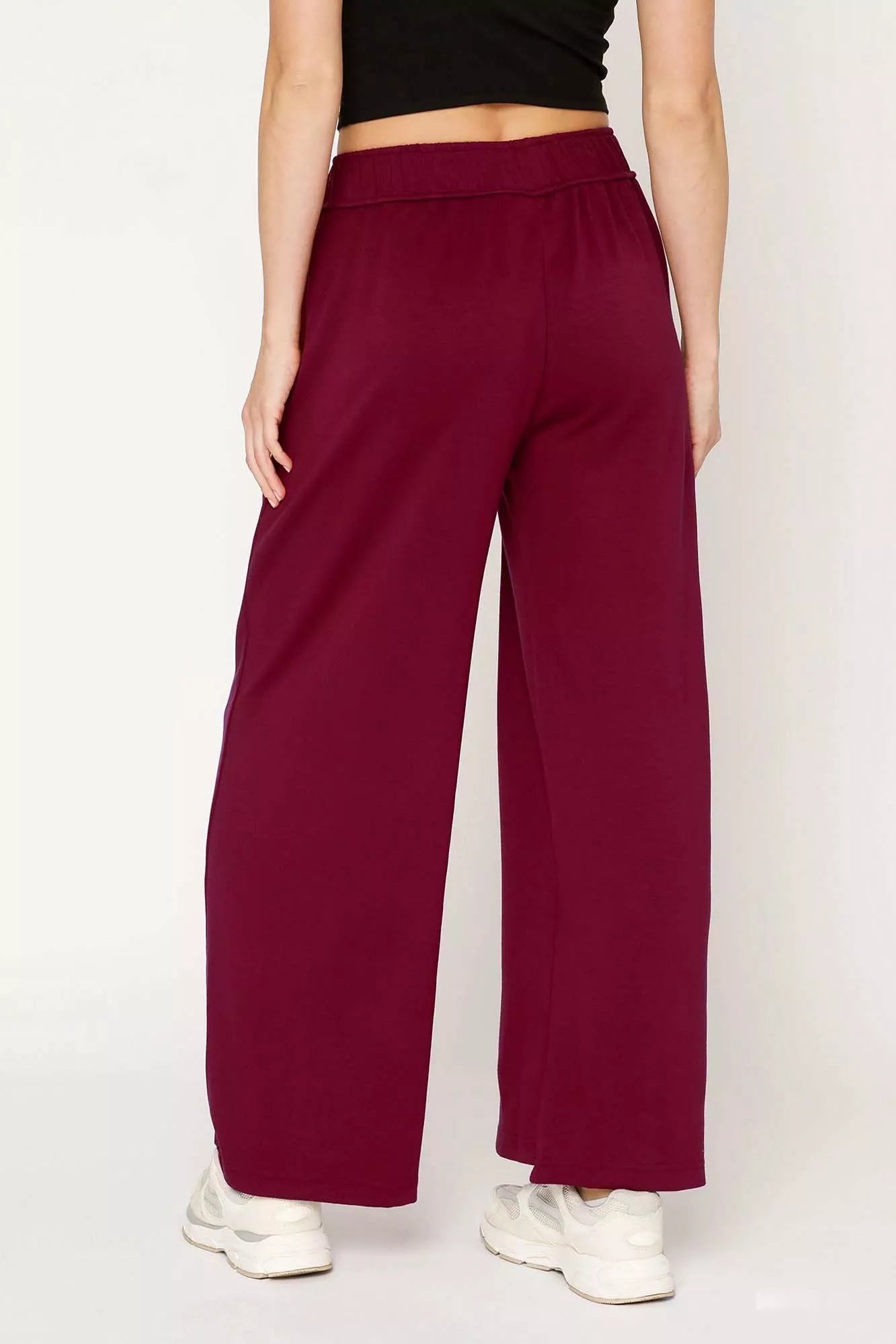 Umgee Elastic Drawstring Waistband Wide Leg Pants