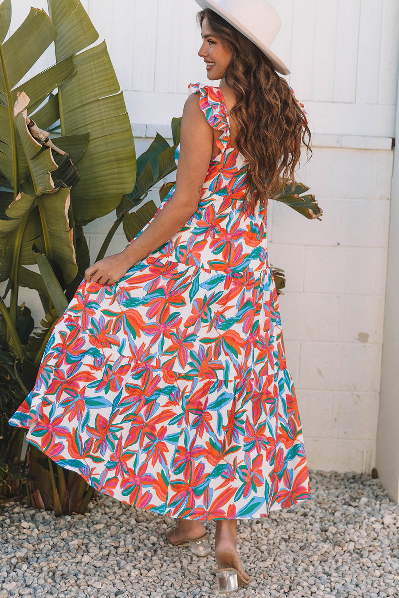 Alice Boho Floral Ruffled Strap Maxi Dress