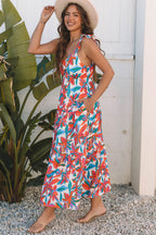 Alice Boho Floral Ruffled Strap Maxi Dress