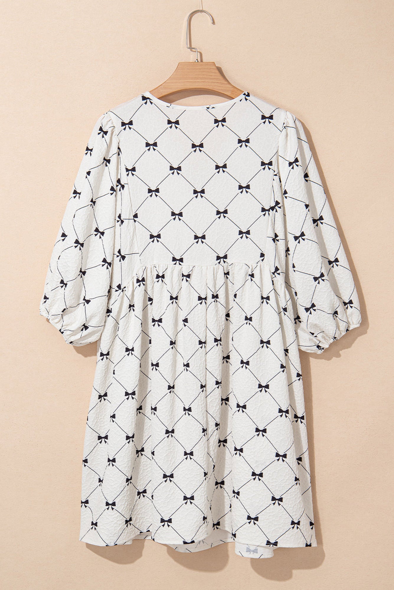 Amber Textured Puff Half Sleeve Loose Mini Dress