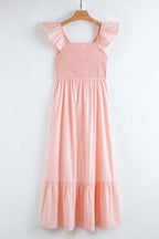 Ashlyn Flutter Sleeve Smocked Bodice Maxi Dress