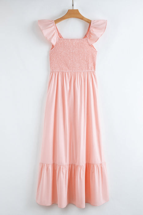 Ashlyn Flutter Sleeve Smocked Bodice Maxi Dress