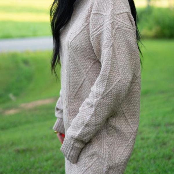 Aura Cable Knit Sweater Dress