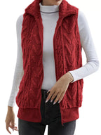 Full Size Cozy Faux Fur Zip-Up Vest Coat Plus Size