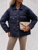 Quilted Snap-Down Casual Jacket