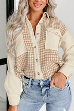 Houndstooth Button-Down Jacket