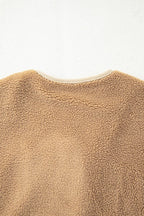 Fleece Corduroy Patchwork Button Up Jacket