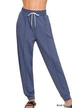 Zenana Drawstring Scuba Sweatpants with Pockets