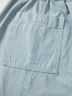 Stripe Mid Rise Drawstring Waist Jeans