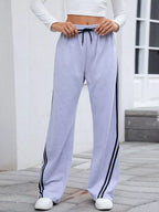 Side Striped Wide Leg Pants