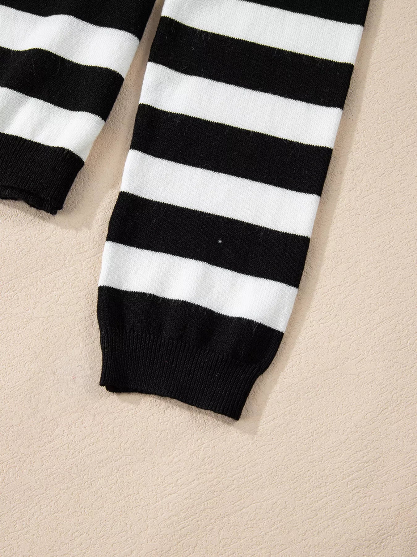 Stripe Slim Fit High Neck Knit Sweater