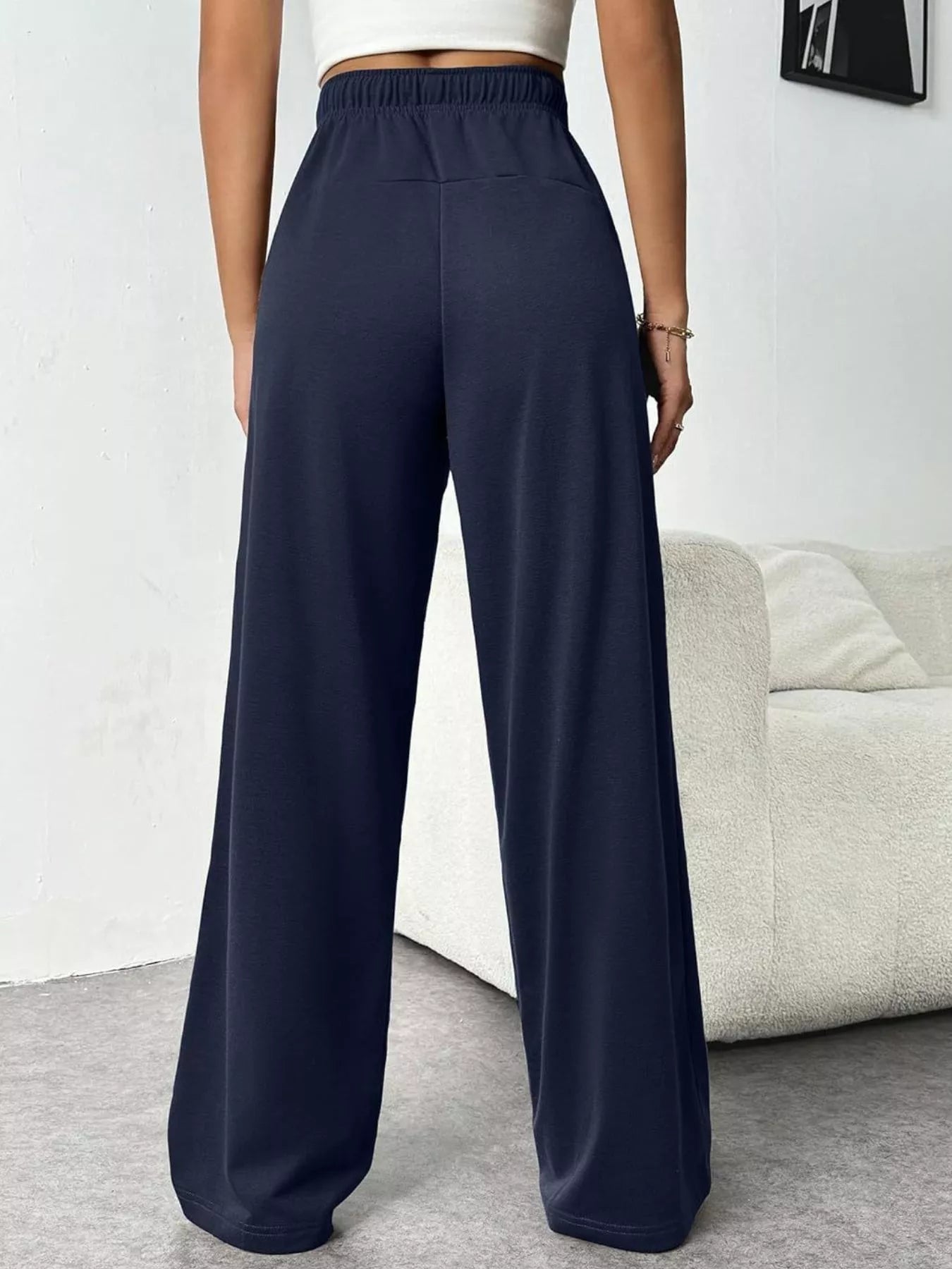 Drawstring Wide Leg Pants