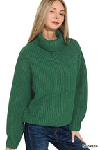 Zenana High Neck Full Zip Sweater Cardigan
