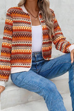 Striped Zip Up Long Sleeve Jacket