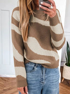 Contrast Long Sleeve Sweater