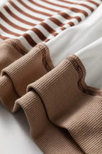 Stripe Colorblock Patchwork Contrast Stitching Sweatshirt