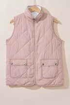 Quilted Sherpa-Lined Vest Coat