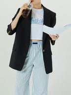 Elastic Waist Wide Leg Pants