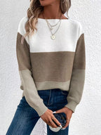 Color Block Long Sleeve Sweater