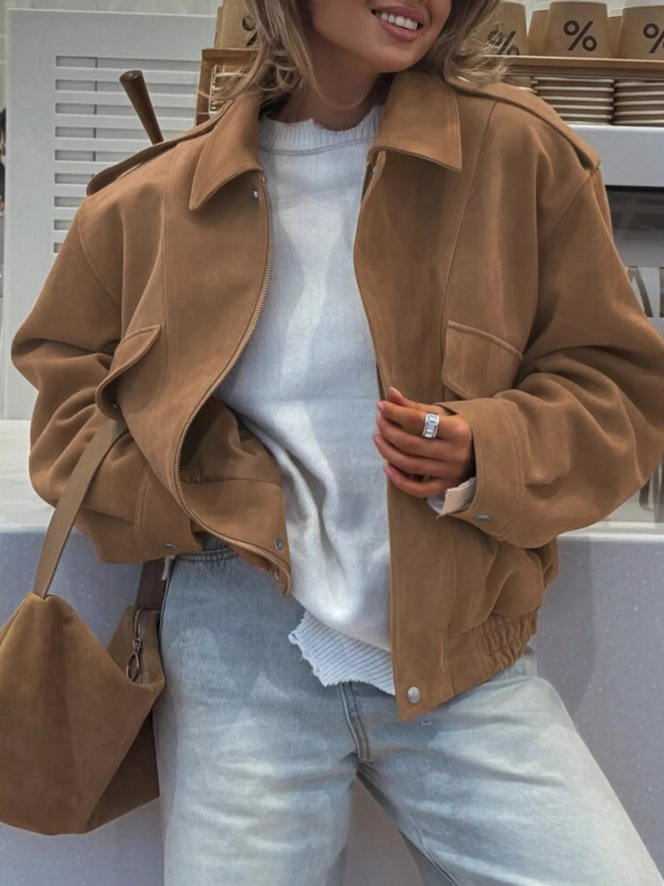 Zip Up Oversized Jacket